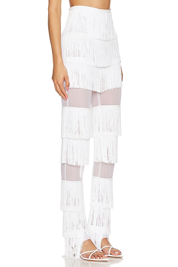 view 2 of 4 Spliced Boot Pant With Fringe in Snow White