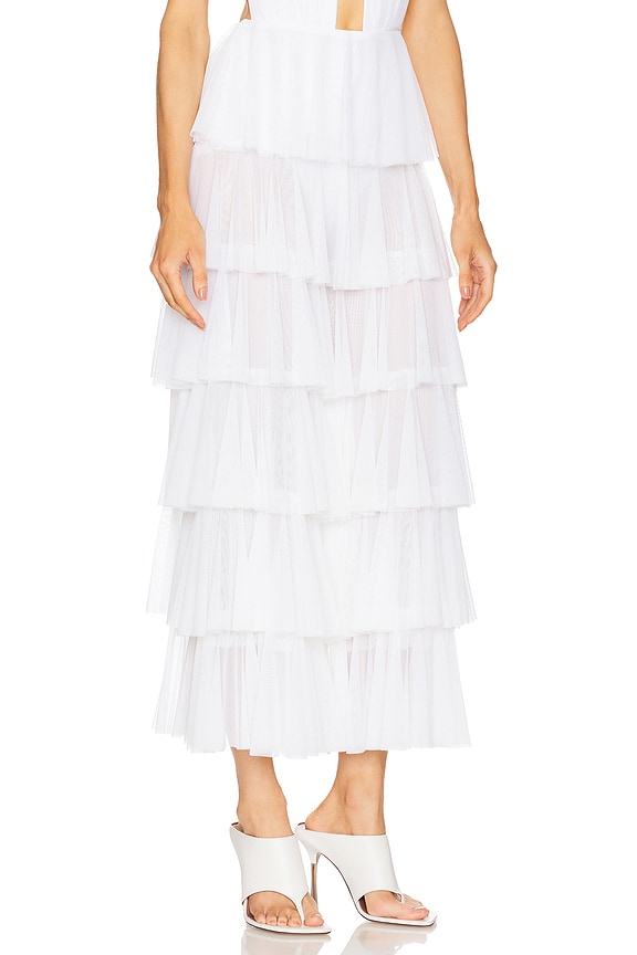 view 2 of 6 Wide Leg Ruffle Pant in Snow White