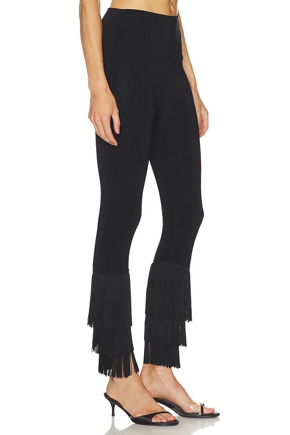 view 2 of 6 Fringe Hem Cropped Legging in Black