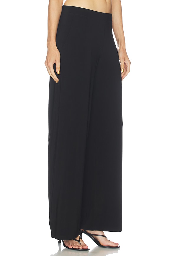 view 2 of 6 Flat Front Wide Pant in Black