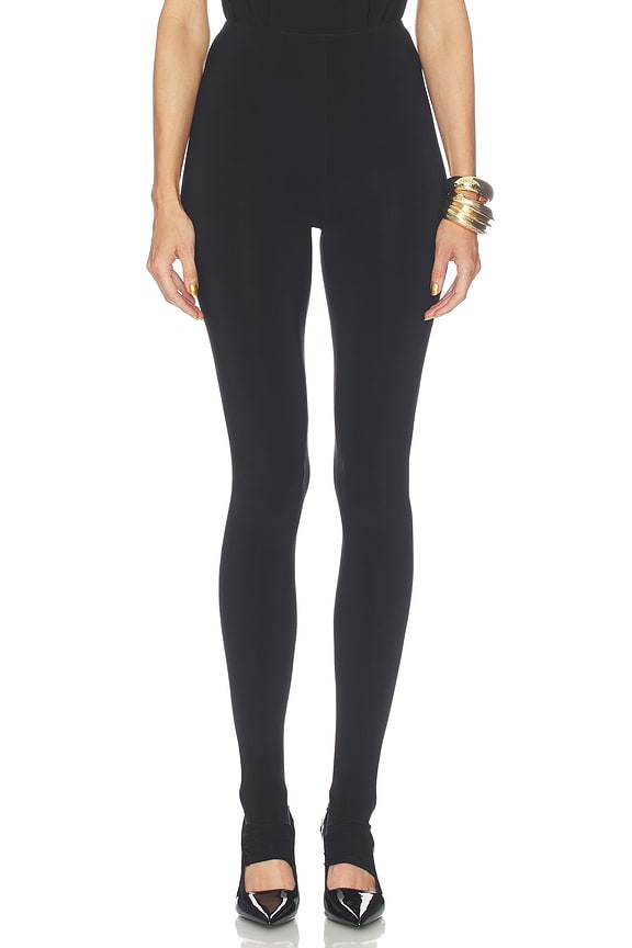 view 2 of 7 Legging With Footie Without Waistband in Black