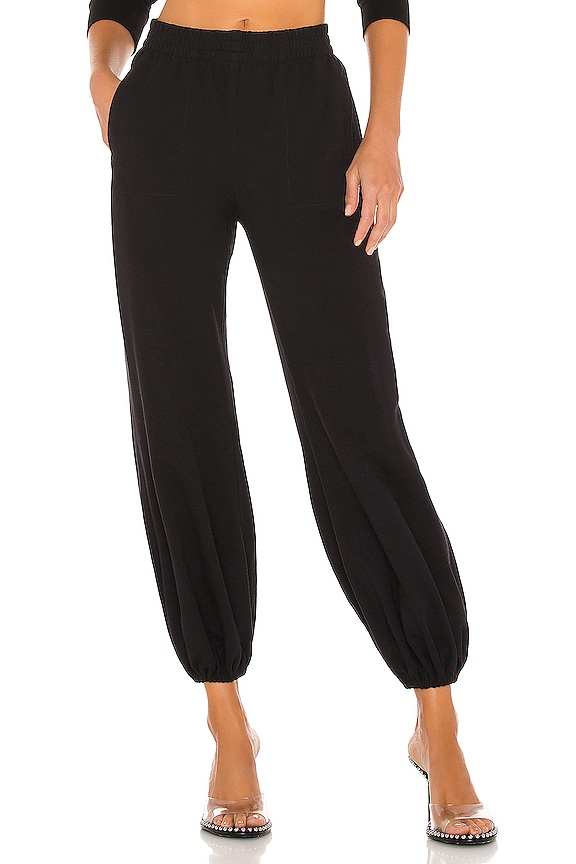 Norma Kamali Boyfriend Puff Jog Pant in Black Terry | REVOLVE