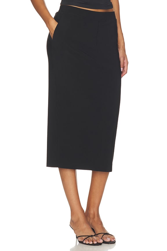view 2 of 6 Flat Front Straight Skirt in Black