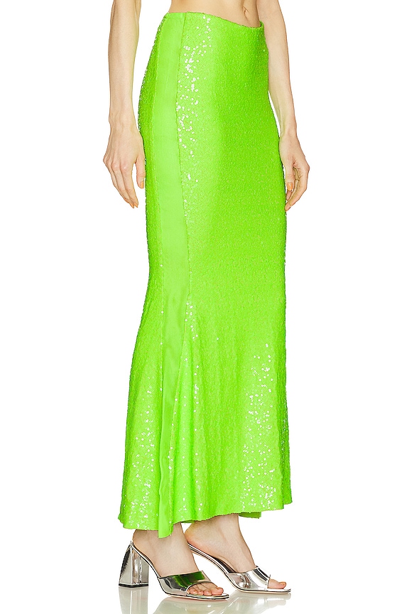 view 2 of 5 Sequin Obie Skirt in Neon Green