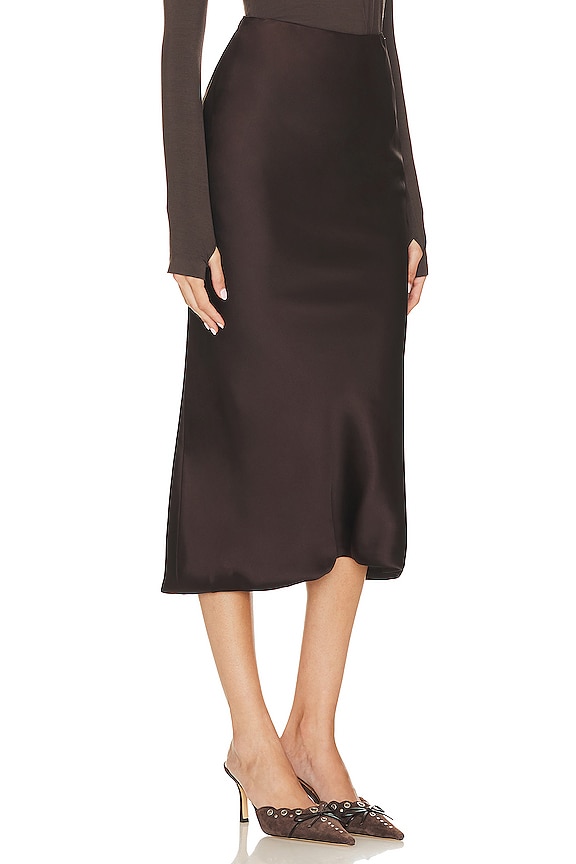 view 2 of 4 Bias Obie Midi Skirt in Chocolate