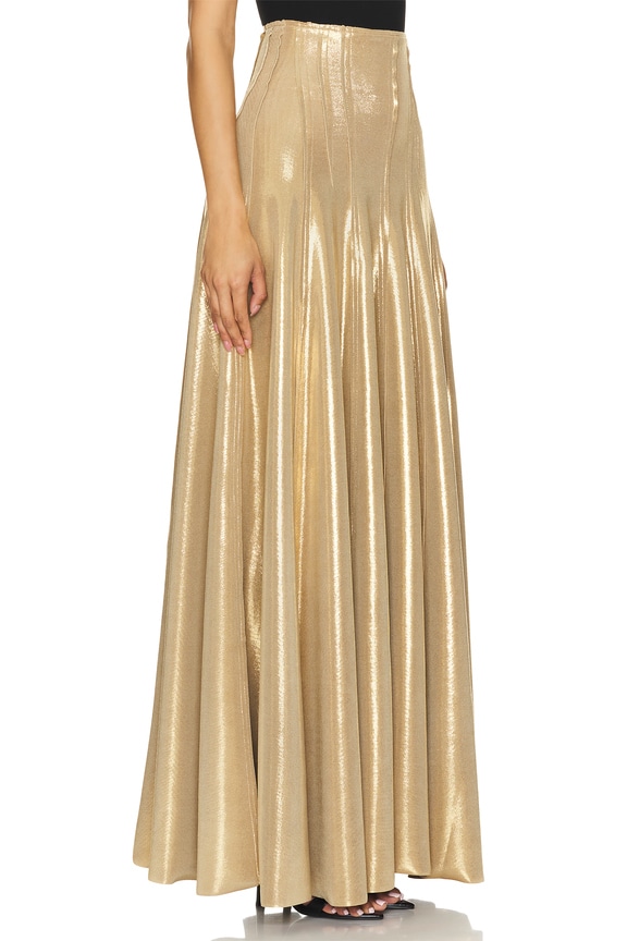 view 2 of 5 Long Grace Skirt in Gold