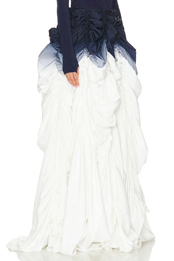 view 2 of 6 Parachute Full Skirt in True Navy Ombre