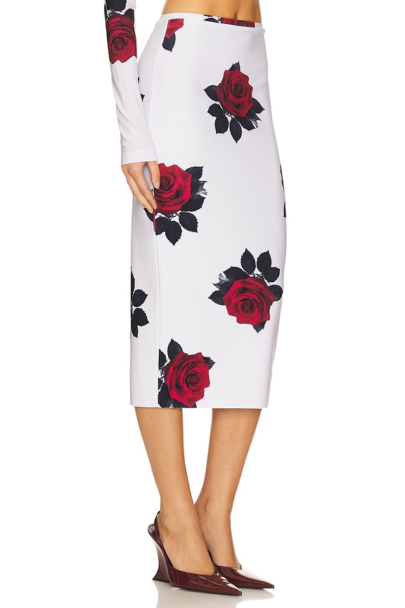 view 2 of 6 Straight Skirt in Red Rose