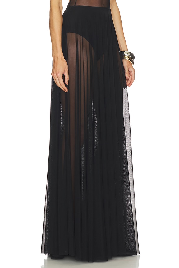 view 2 of 6 Flared Skirt To Floor in Black