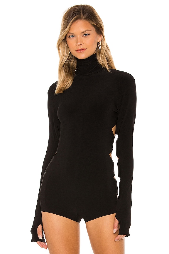 view 2 of 5 Long Sleeve Alligator Turtle Bodysuit in Black