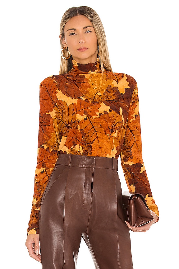 view 1 of 4 Long Sleeve Turtleneck Top in Fall Leaves