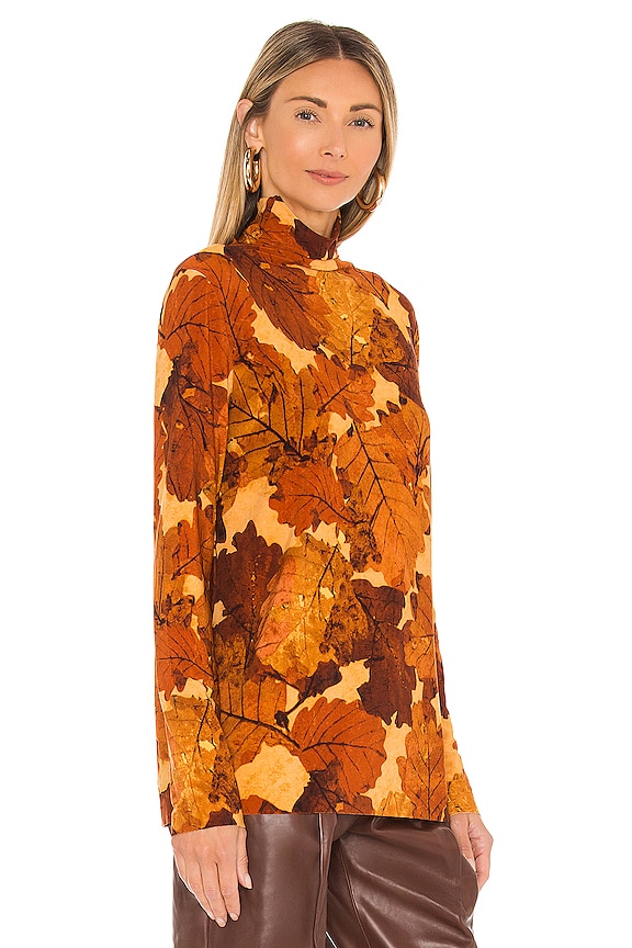 view 2 of 4 Long Sleeve Turtleneck Top in Fall Leaves