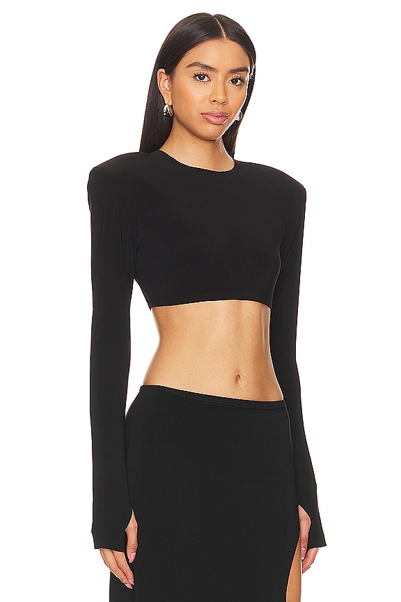 view 2 of 4 TOP RAS DE COU MANCHES LONGUES in Black