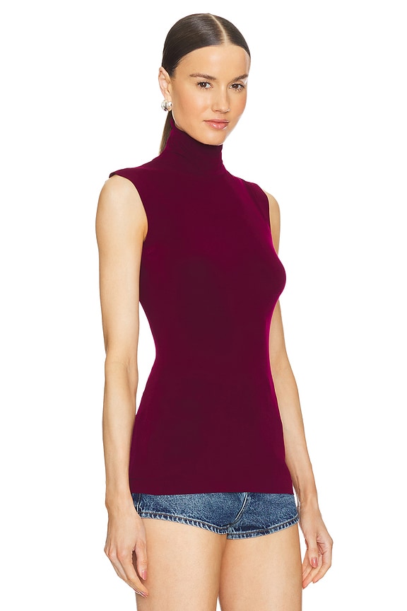 view 2 of 4 x REVOLVE Slim Fit Sleeveless Turtleneck Top in Plum