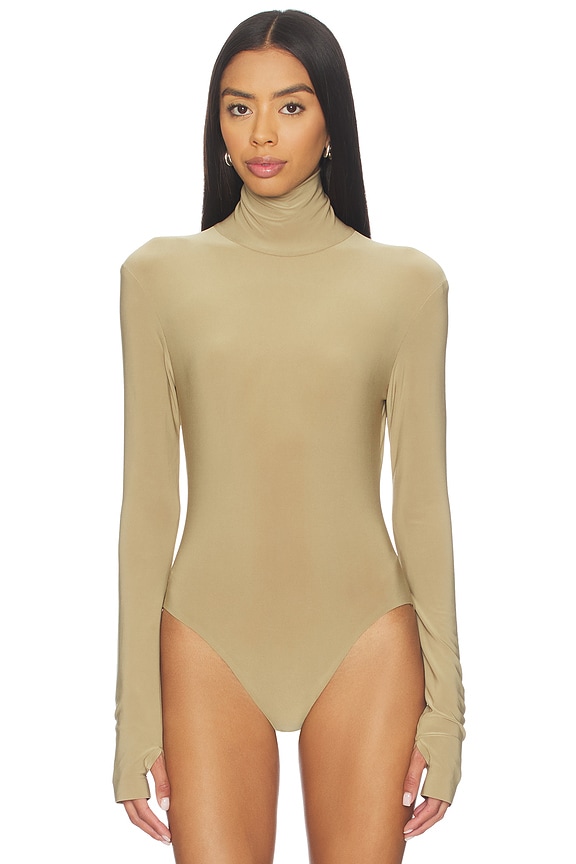 view 2 of 5 Long Sleeve Turtle Bodysuit in Camel
