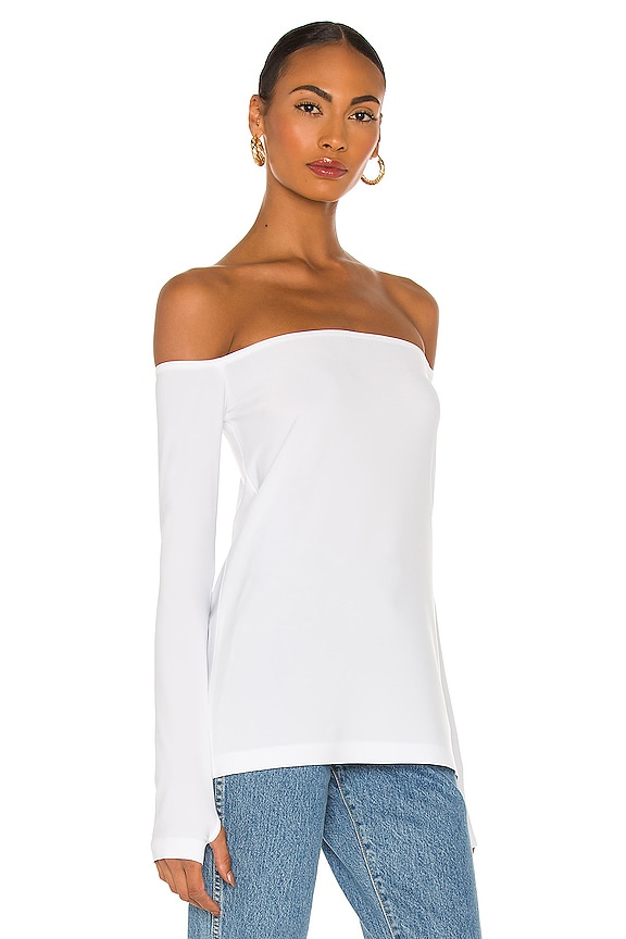 view 2 of 4 Long Sleeve Off Shoulder Top in White