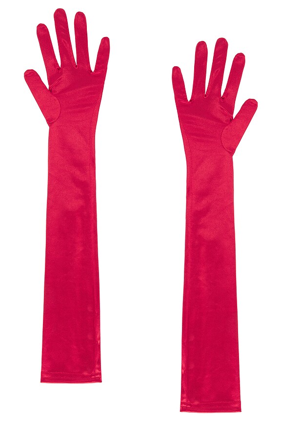 view 2 of 2 Serenade Gloves in Red Satin