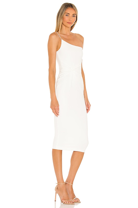 view 2 of 3 Lust One Shoulder Midi Dress in White