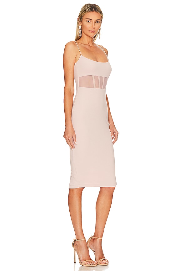 view 2 of 3 Sade Mesh Midi Dress in Nude