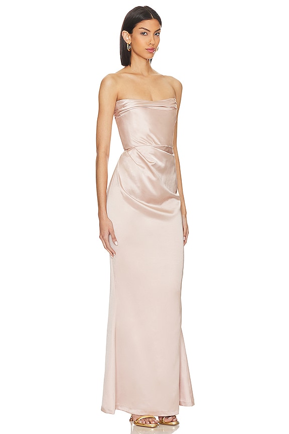 view 2 of 3 VESTIDO DE FIESTA SIN TIRANTES EMELIE in Nude