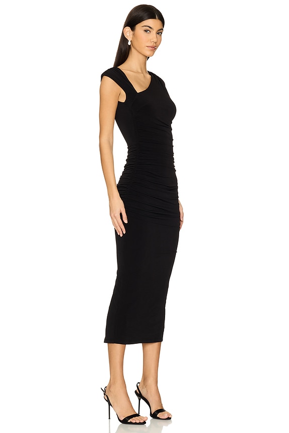 view 2 of 3 VESTIDO MIDI FRUNCIDO DAKOTA in Black