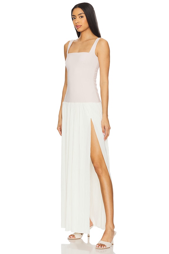 view 2 of 3 Desiree Square Neck Maxi Dress in Nude & White