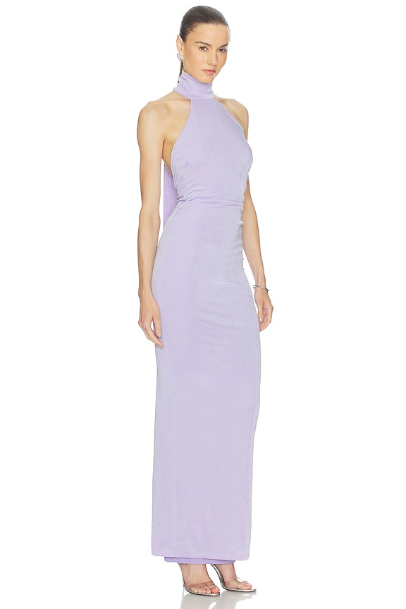 view 2 of 4 Crush Halter Gown in Lavender