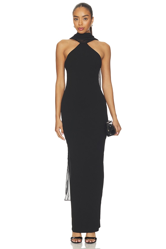 view 1 of 3 VESTIDO MARTINI HIGH NECK in Black