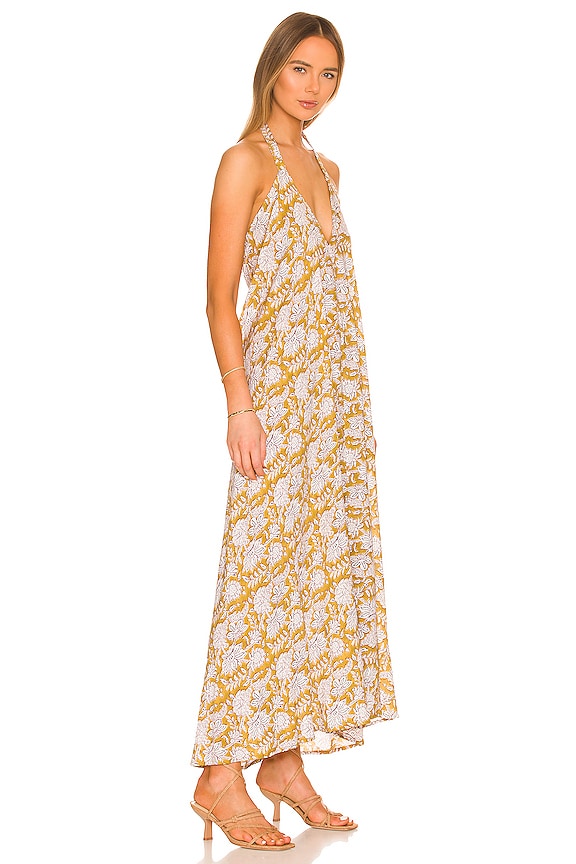 view 2 of 3 VESTIDO LOLA in Batik print Chartreuse