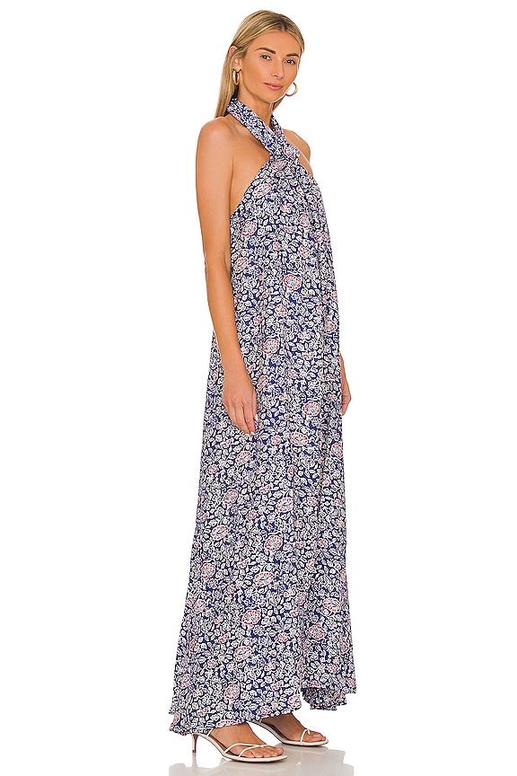 view 2 of 3 ROBE ASTRID in Floral Print Pelicano Blue