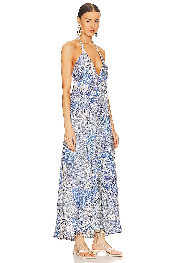 view 2 of 3 ROBE MAXI LOLA in Jungle Print Lake Blue