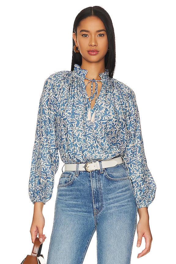 view 2 of 5 Penny Blouse in Gloriosa Print Cornflower