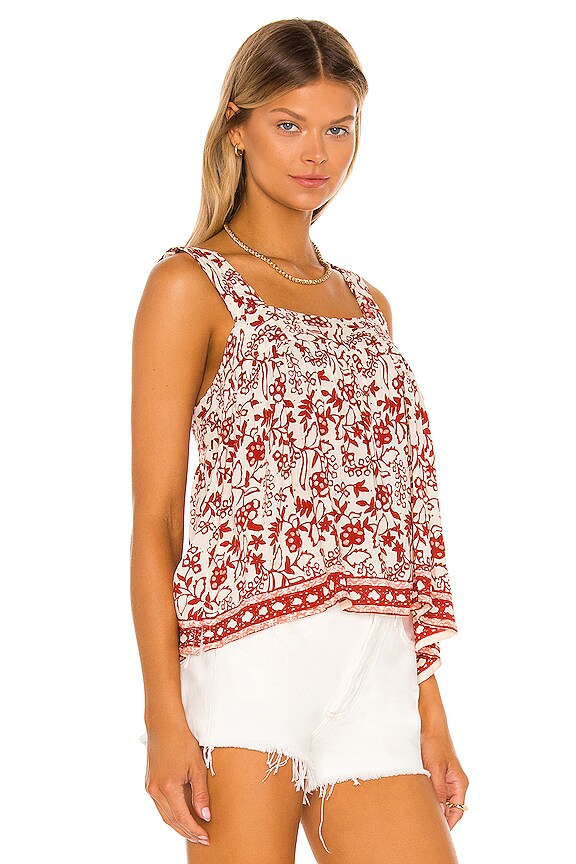 view 2 of 4 Jasmine Top in Shadow Print Red