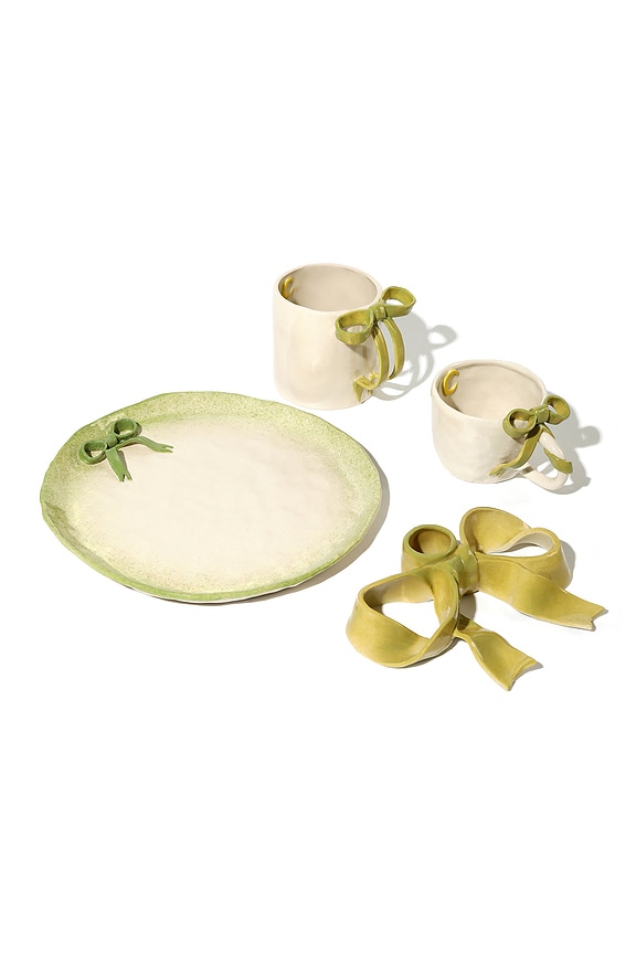 view 2 of 4 BowKnot Coffee Mug in Olive Green