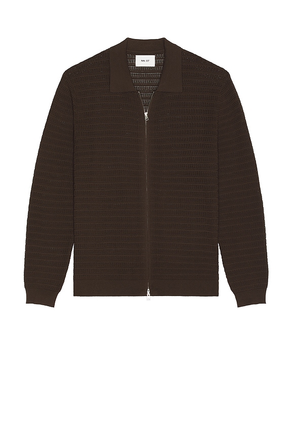 view 1 of 4 Gustav Long Sleeve Zip Sweater in Demitasse