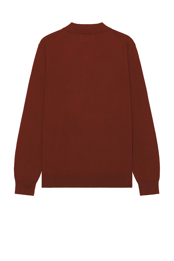 view 2 of 3 Sergio Zip Polo Sweater in Red Brown