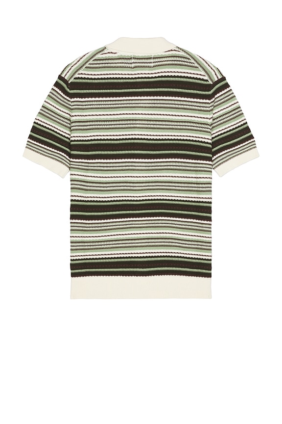 view 2 of 4 Nolan Polo Cardigan 6686 in Green Stripe