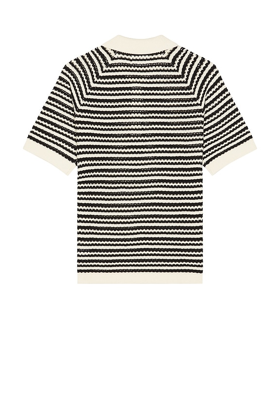 view 2 of 4 POLO MANCHES COURTES in Black Stripe