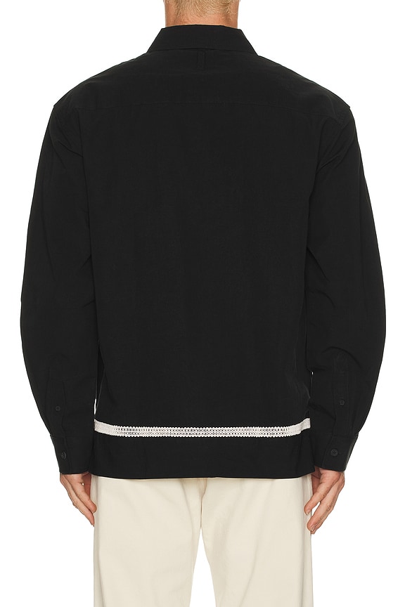 view 2 of 4 Reed Embroidered Button Up Overshirt in Black