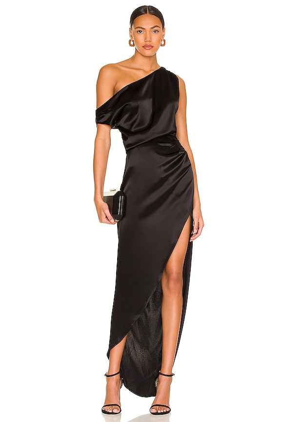 NONchalant Label Dinah One Shoulder Dress in Black | REVOLVE