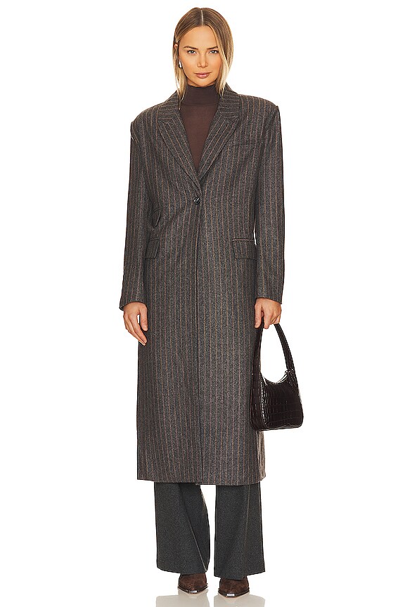 view 2 of 5 Halia Coat in Brown Stripe