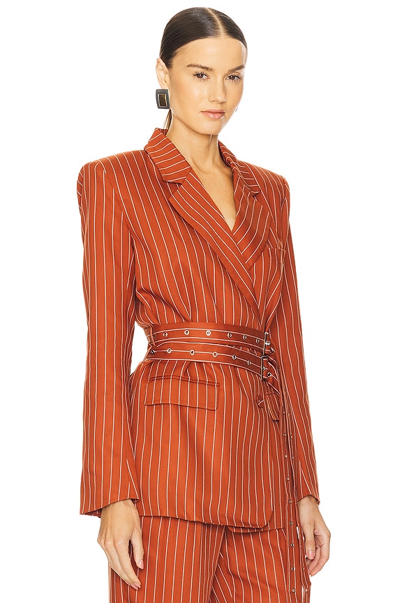 view 2 of 5 Axel Blazer in Rust & White Stripe