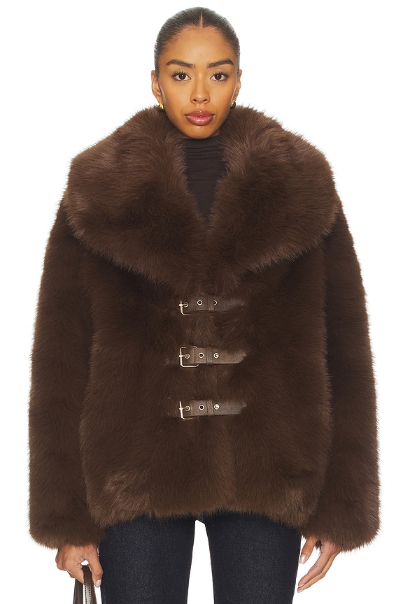 view 2 of 5 CHAQUETA PIEL SINTÉTICA OSLO in Brown