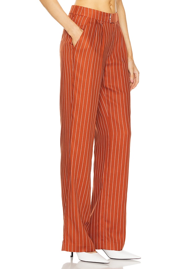 view 2 of 6 Harlow Pant in Rust & White Stripe