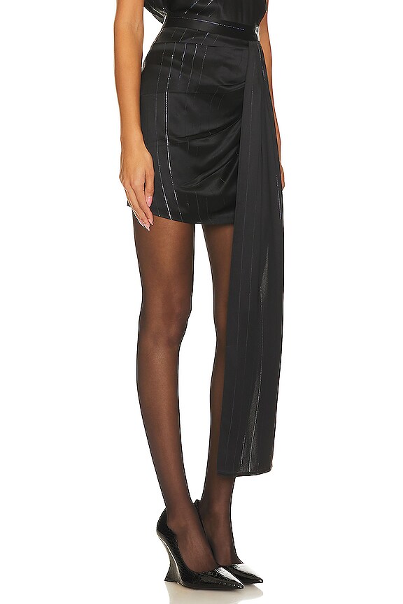 view 2 of 5 MINIFALDA VIOLA in Black & Silver Stripes