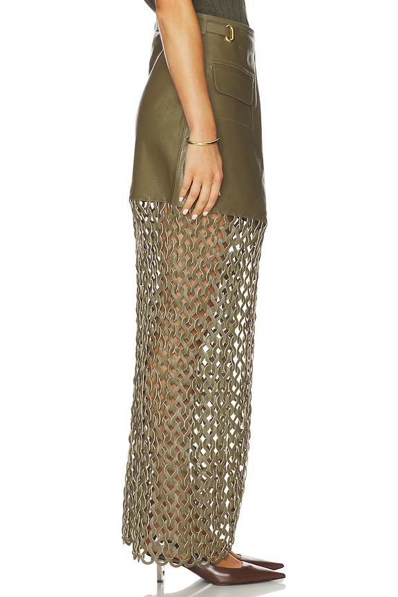 view 2 of 6 Kallan Leather Skirt in Army