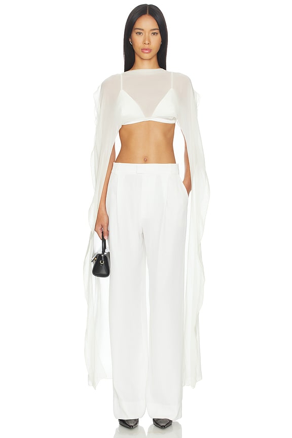 view 1 of 3 Chiara Silk Bra & Top Set in Ivory