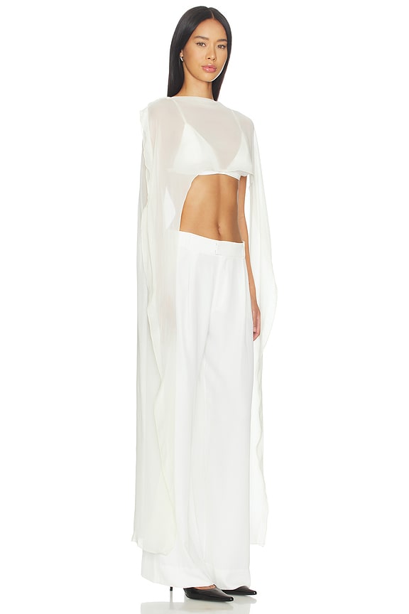 view 2 of 3 Chiara Silk Bra & Top Set in Ivory