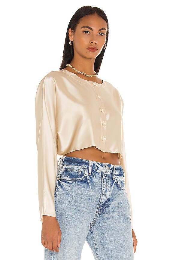 view 2 of 4 Tiffany Cropped Blouse in Champagne