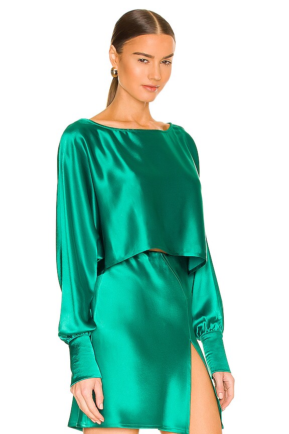 view 2 of 4 Tayla Cuffed Top in Emerald
